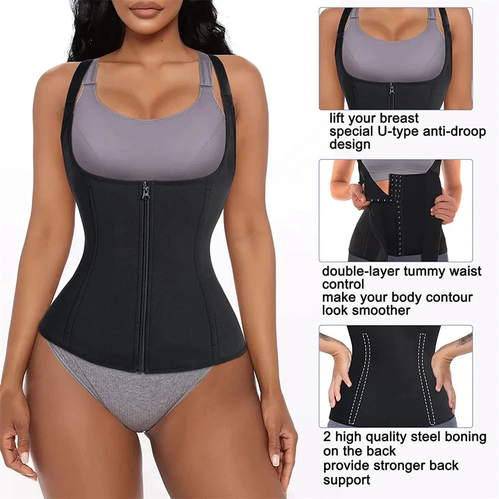 Zipper Waist Trainer Top