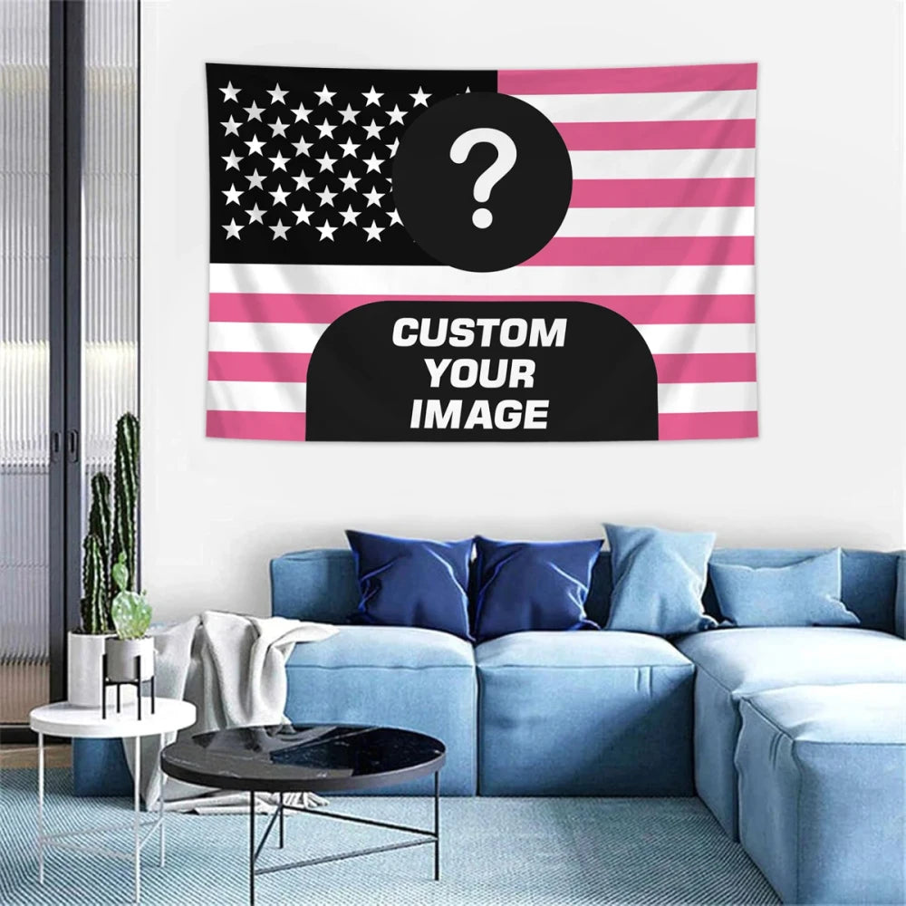 Custom Photo American Flag Tapestry