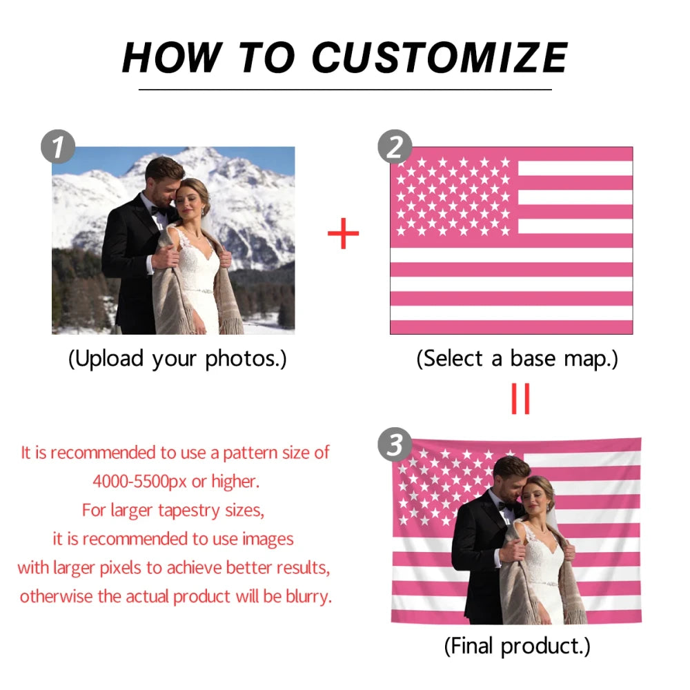 Custom Photo American Flag Tapestry