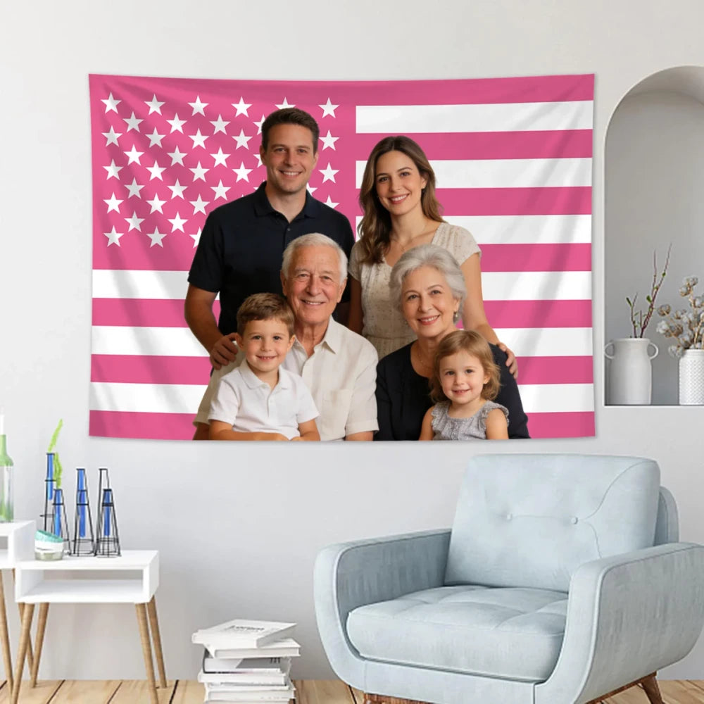 Custom Photo American Flag Tapestry