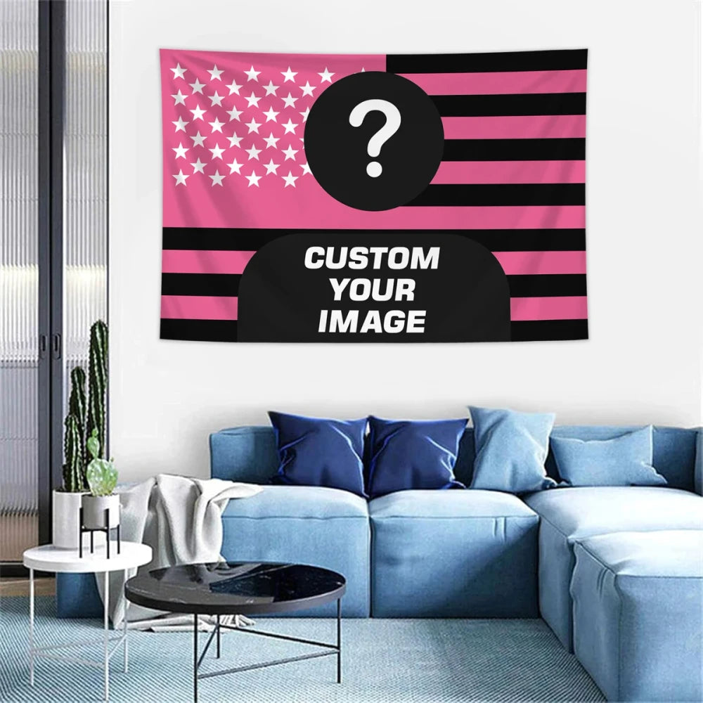 Custom Photo American Flag Tapestry
