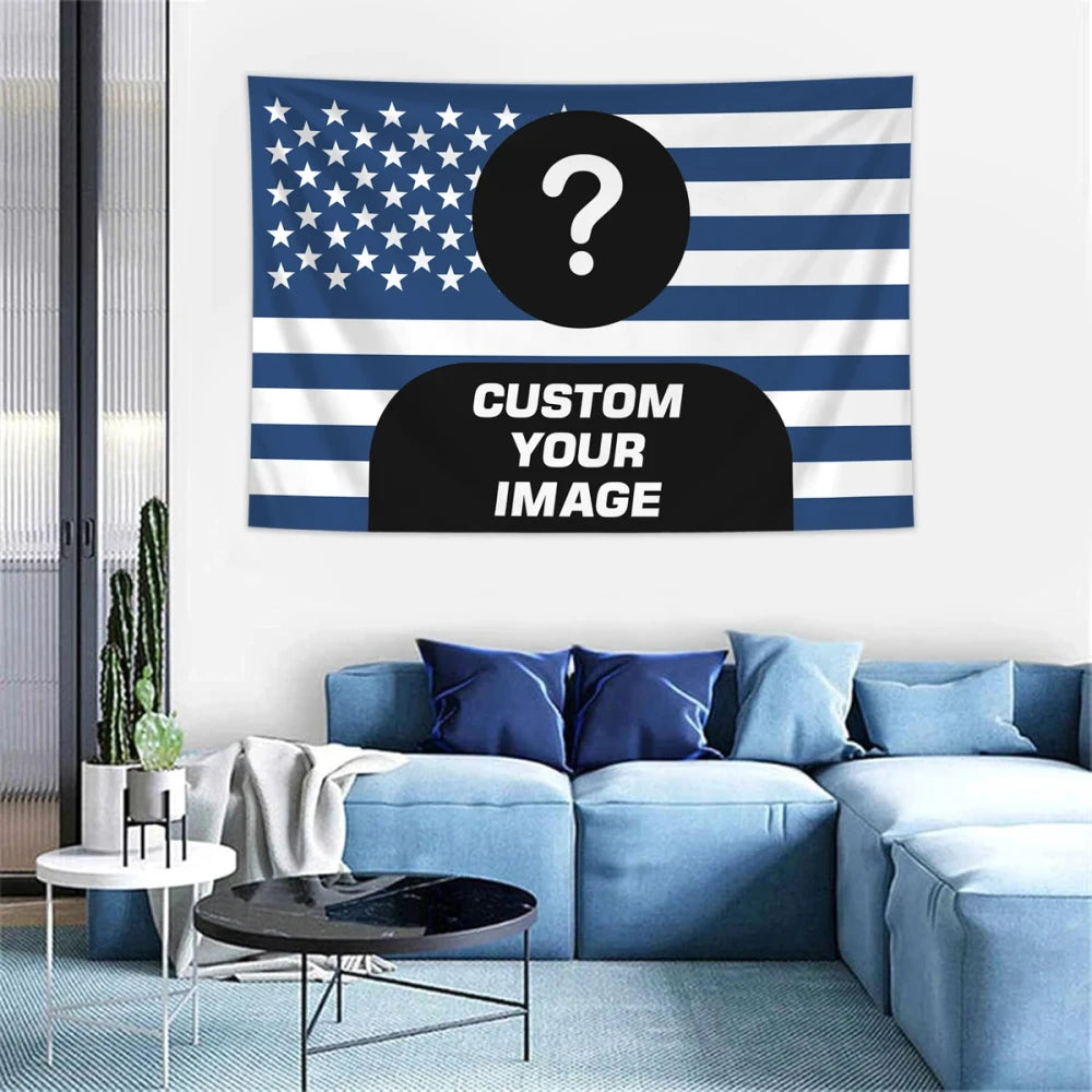 Custom Photo American Flag Tapestry