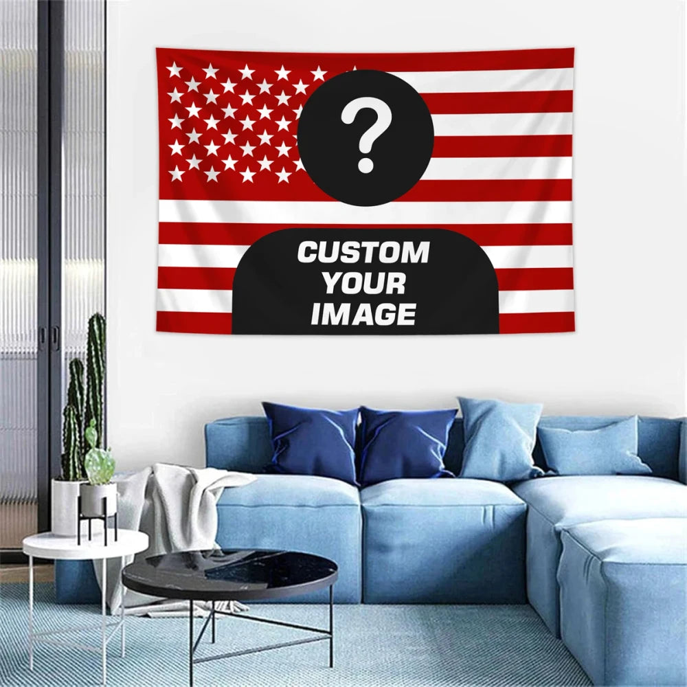 Custom Photo American Flag Tapestry