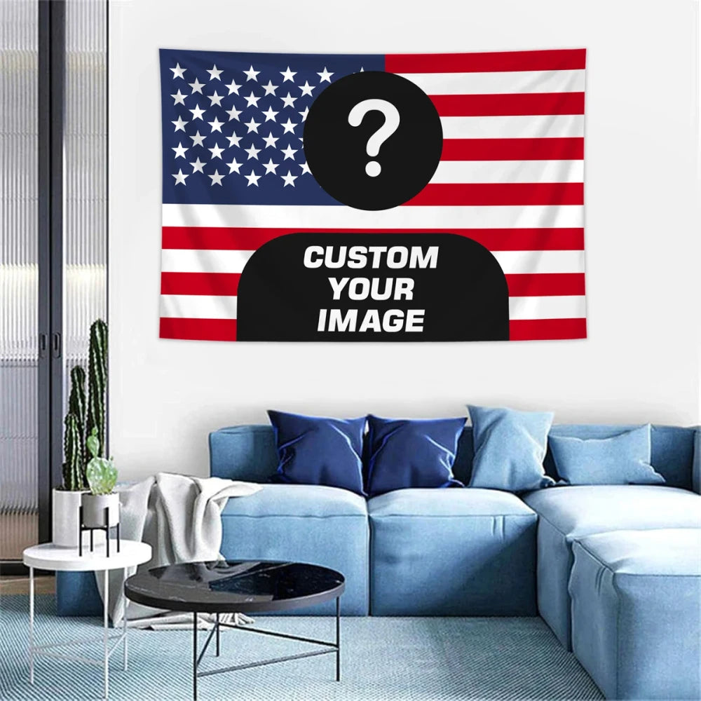 Custom Photo American Flag Tapestry