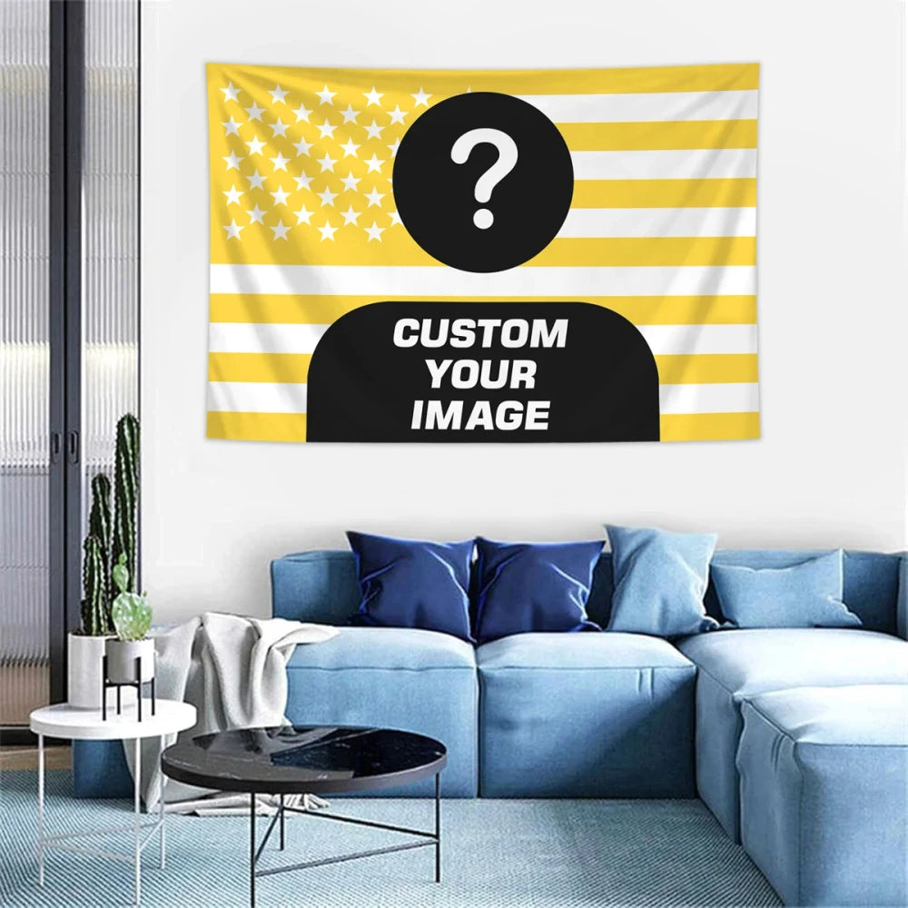 Custom Photo American Flag Tapestry
