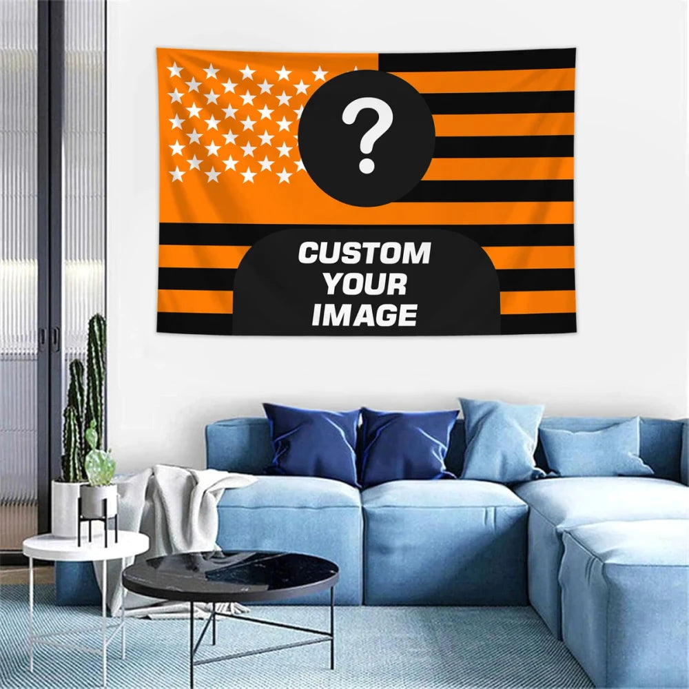 Custom Photo American Flag Tapestry