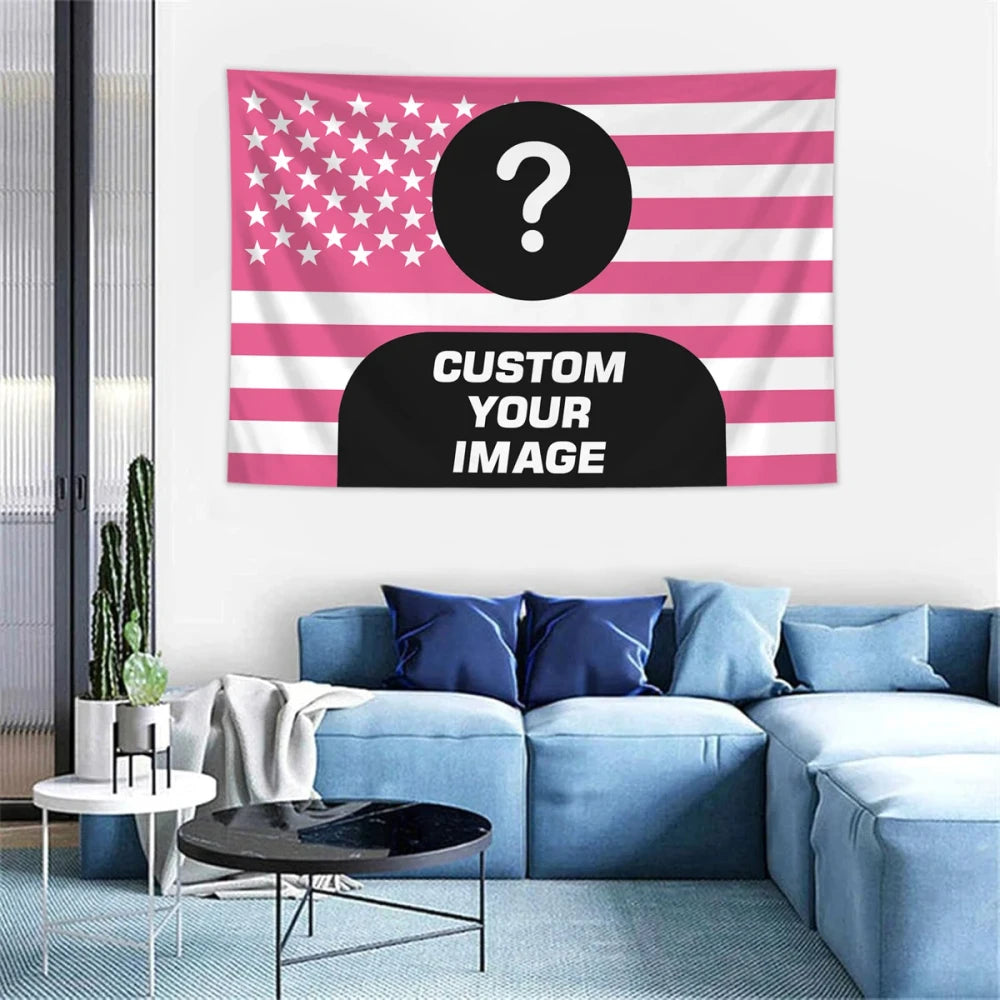 Custom Photo American Flag Tapestry