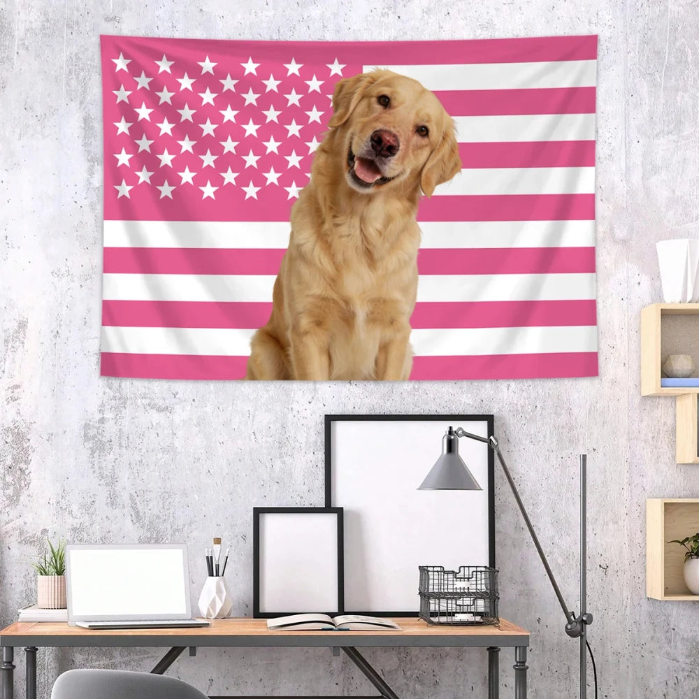 Custom Photo American Flag Tapestry