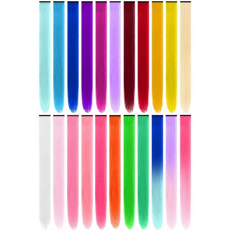 Synthetic Rainbow Hair Extensions