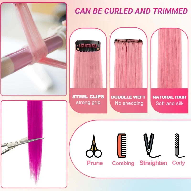 Synthetic Rainbow Hair Extensions