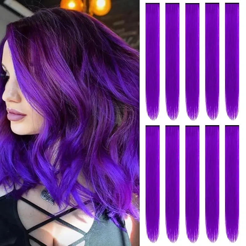 Synthetic Rainbow Hair Extensions