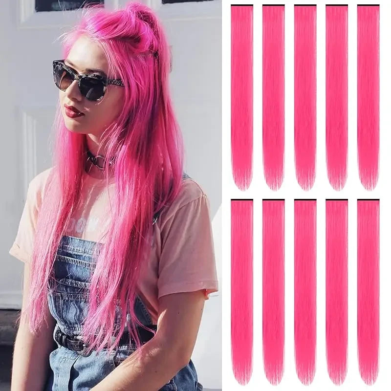 Synthetic Rainbow Hair Extensions