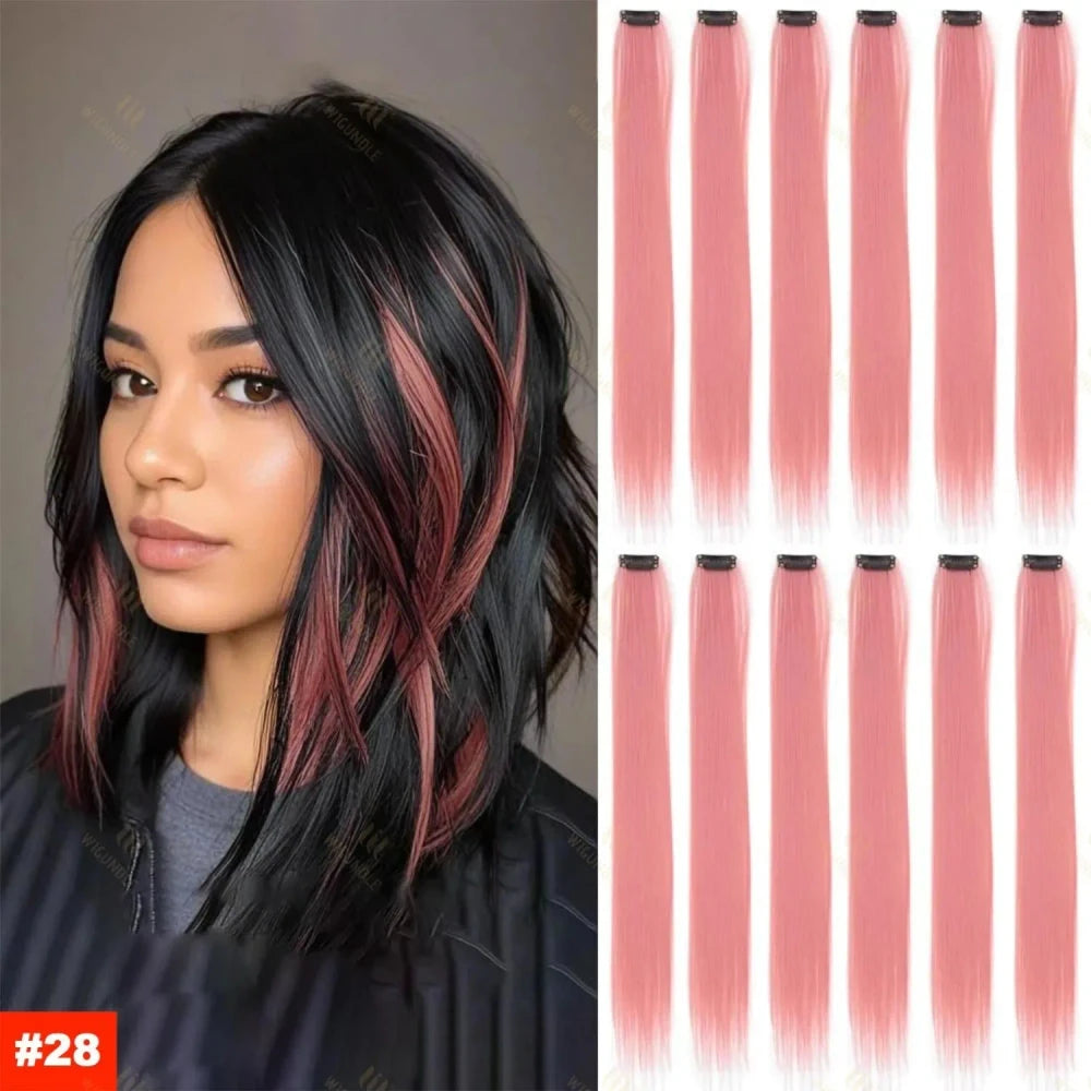 Synthetic Rainbow Hair Extensions