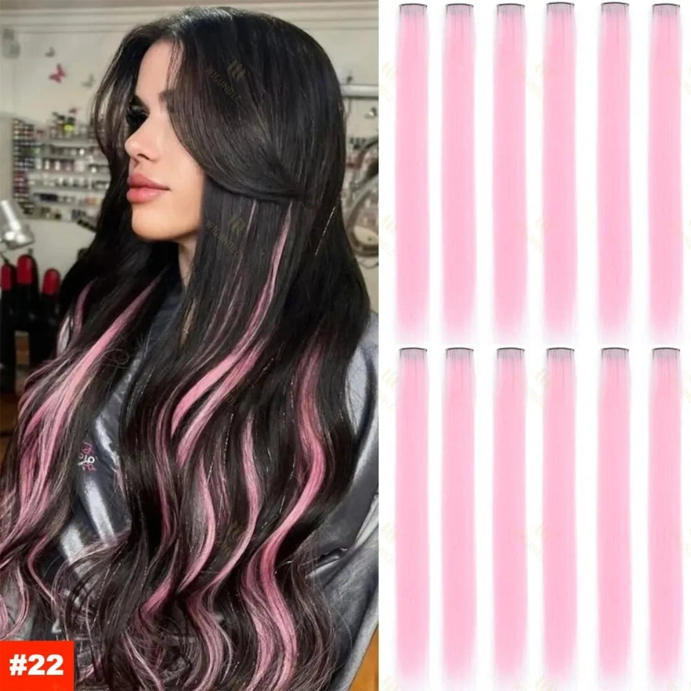 Synthetic Rainbow Hair Extensions